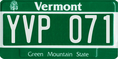 VT license plate YVP071