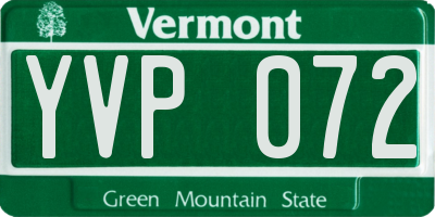 VT license plate YVP072
