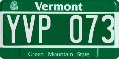 VT license plate YVP073