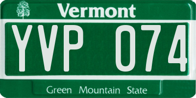 VT license plate YVP074