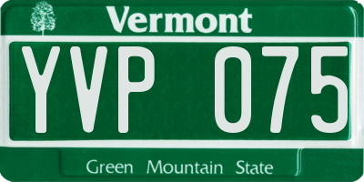 VT license plate YVP075