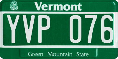 VT license plate YVP076