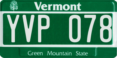 VT license plate YVP078