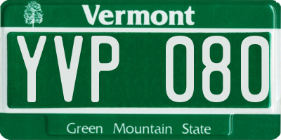 VT license plate YVP080