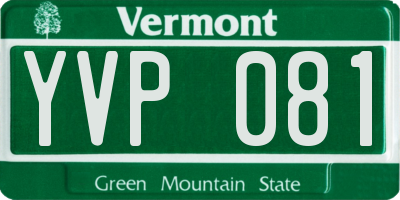 VT license plate YVP081