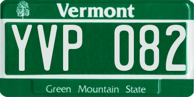 VT license plate YVP082