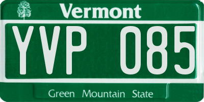 VT license plate YVP085