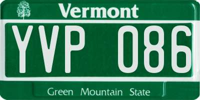 VT license plate YVP086