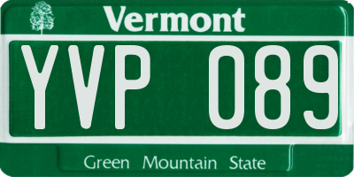 VT license plate YVP089