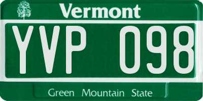 VT license plate YVP098