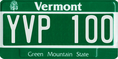VT license plate YVP100
