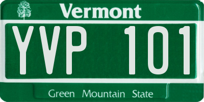 VT license plate YVP101