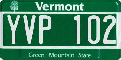 VT license plate YVP102