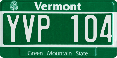 VT license plate YVP104