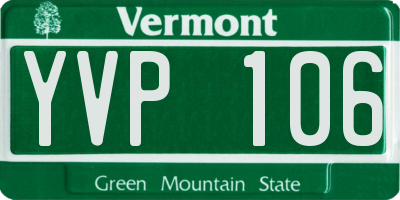 VT license plate YVP106