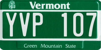 VT license plate YVP107