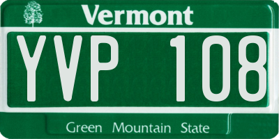 VT license plate YVP108