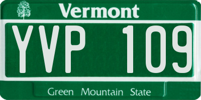 VT license plate YVP109