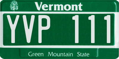 VT license plate YVP111