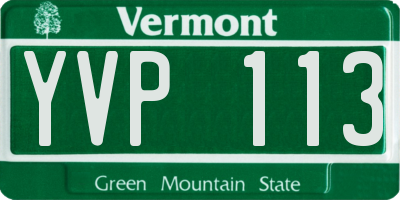 VT license plate YVP113