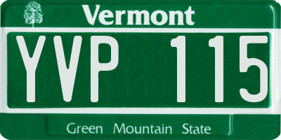 VT license plate YVP115