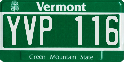 VT license plate YVP116