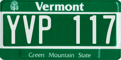 VT license plate YVP117