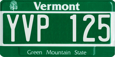 VT license plate YVP125