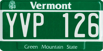 VT license plate YVP126