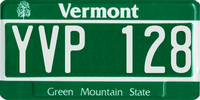 VT license plate YVP128