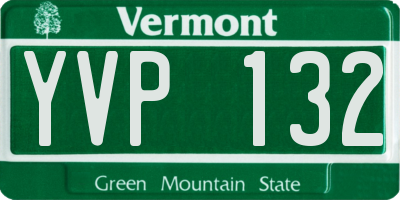 VT license plate YVP132