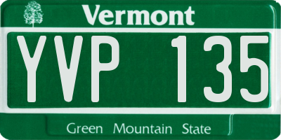 VT license plate YVP135