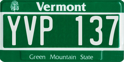 VT license plate YVP137