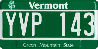 VT license plate YVP143