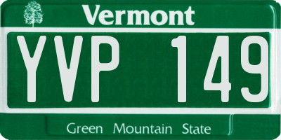 VT license plate YVP149