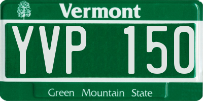 VT license plate YVP150