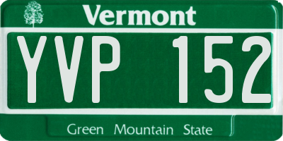 VT license plate YVP152