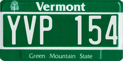 VT license plate YVP154