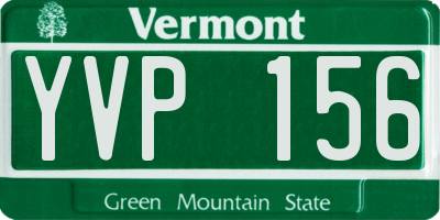 VT license plate YVP156