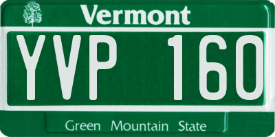 VT license plate YVP160