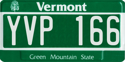 VT license plate YVP166