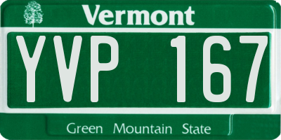 VT license plate YVP167