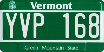 VT license plate YVP168