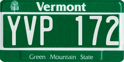 VT license plate YVP172