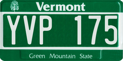 VT license plate YVP175