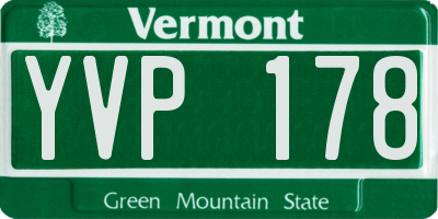 VT license plate YVP178