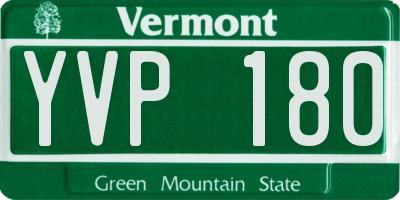 VT license plate YVP180