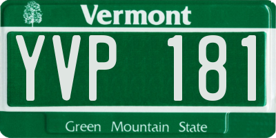 VT license plate YVP181