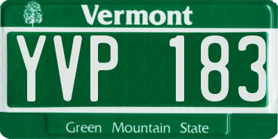 VT license plate YVP183