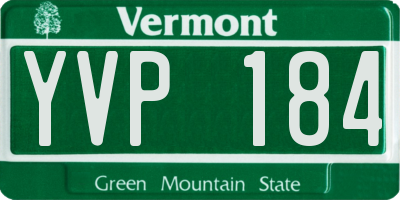 VT license plate YVP184